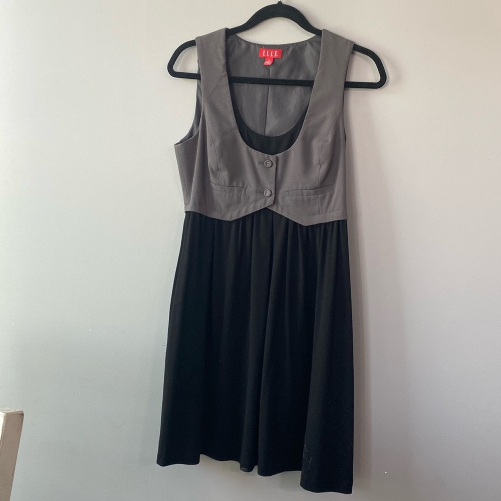 Elle cocktail dress size small black and gray